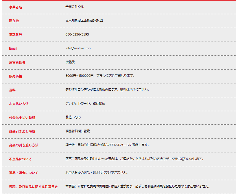 特定商取引に基づく表記画像